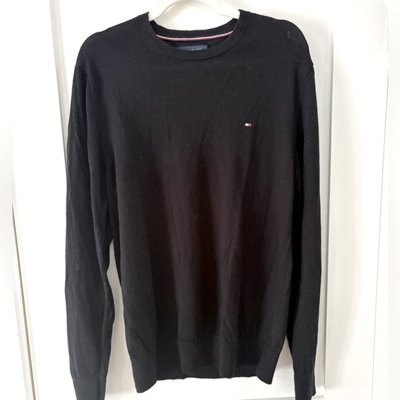 TOMMY HILFIGER | Men's classic merino wool Black Sweater size L - Picture 1 of 3